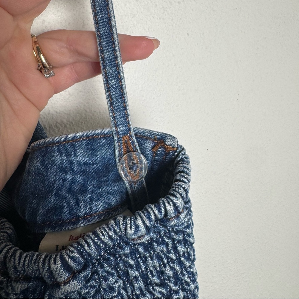 Levi's Blue Denim Strapless Button-Front Dress - Picture 8 of 14